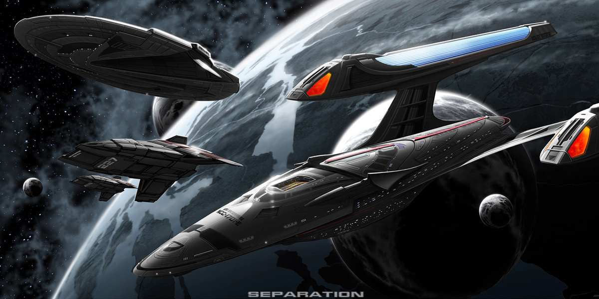 Enterprise-E saucer separation art