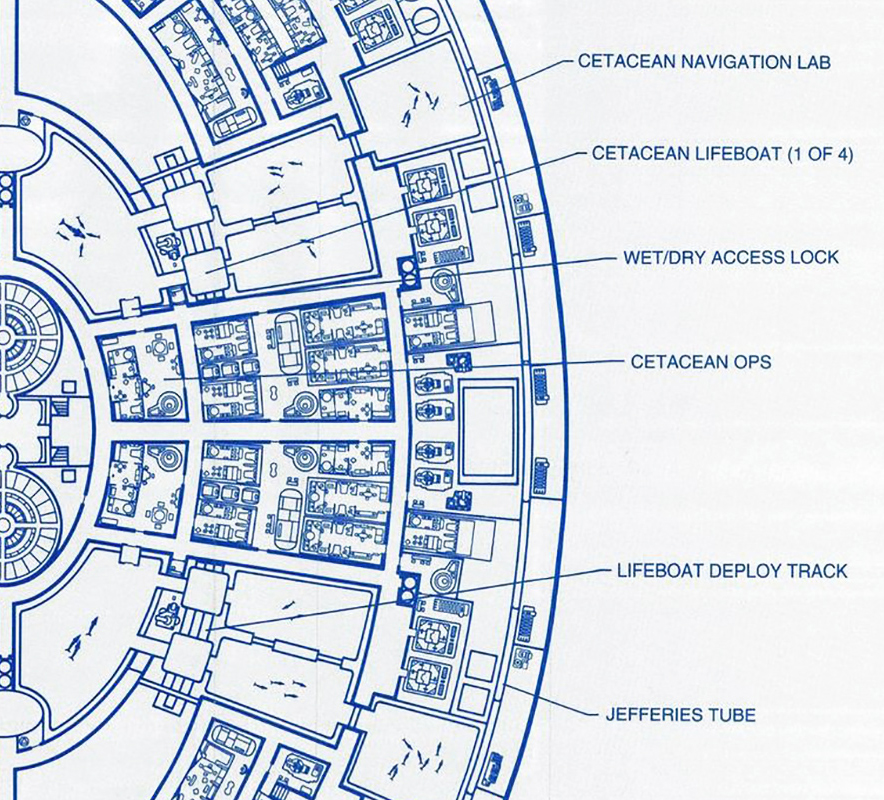 Enterprise-D Cetacean Ops deck plan