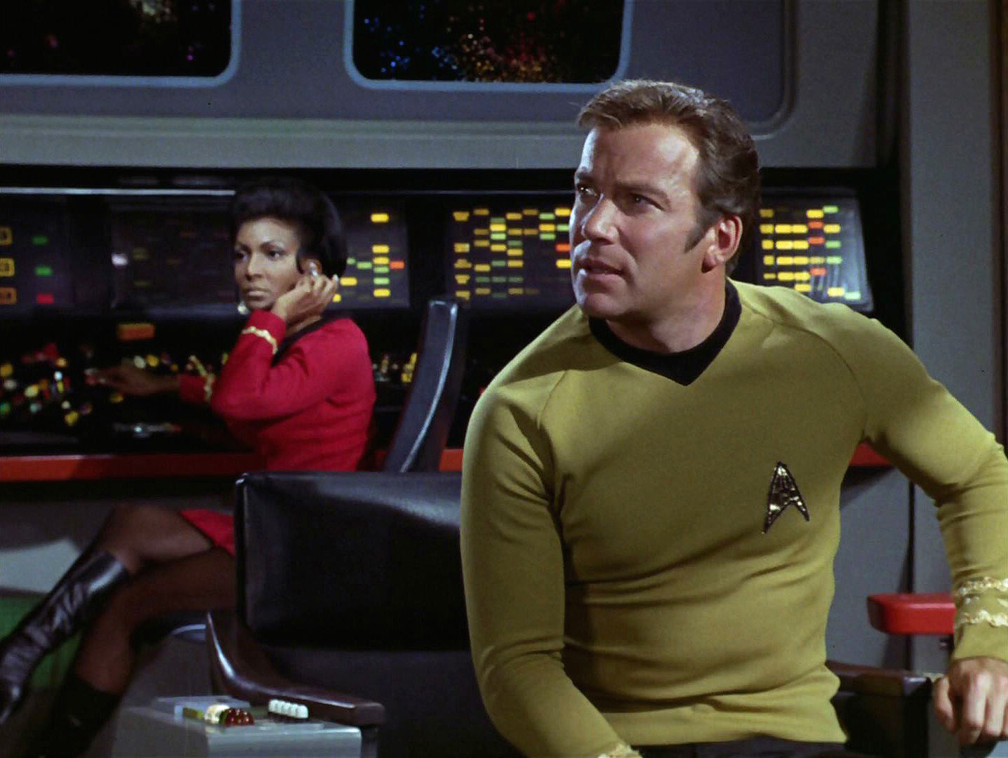 Uhura and James Kirk